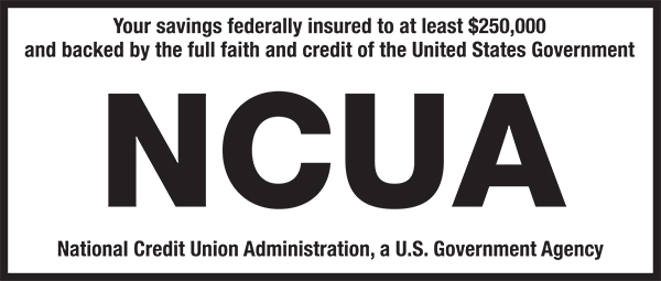 NCUA insurance statement and logo