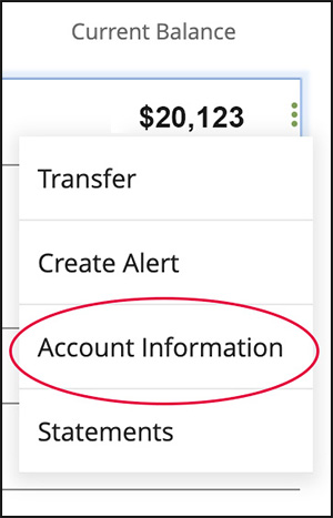 Account Information Screen